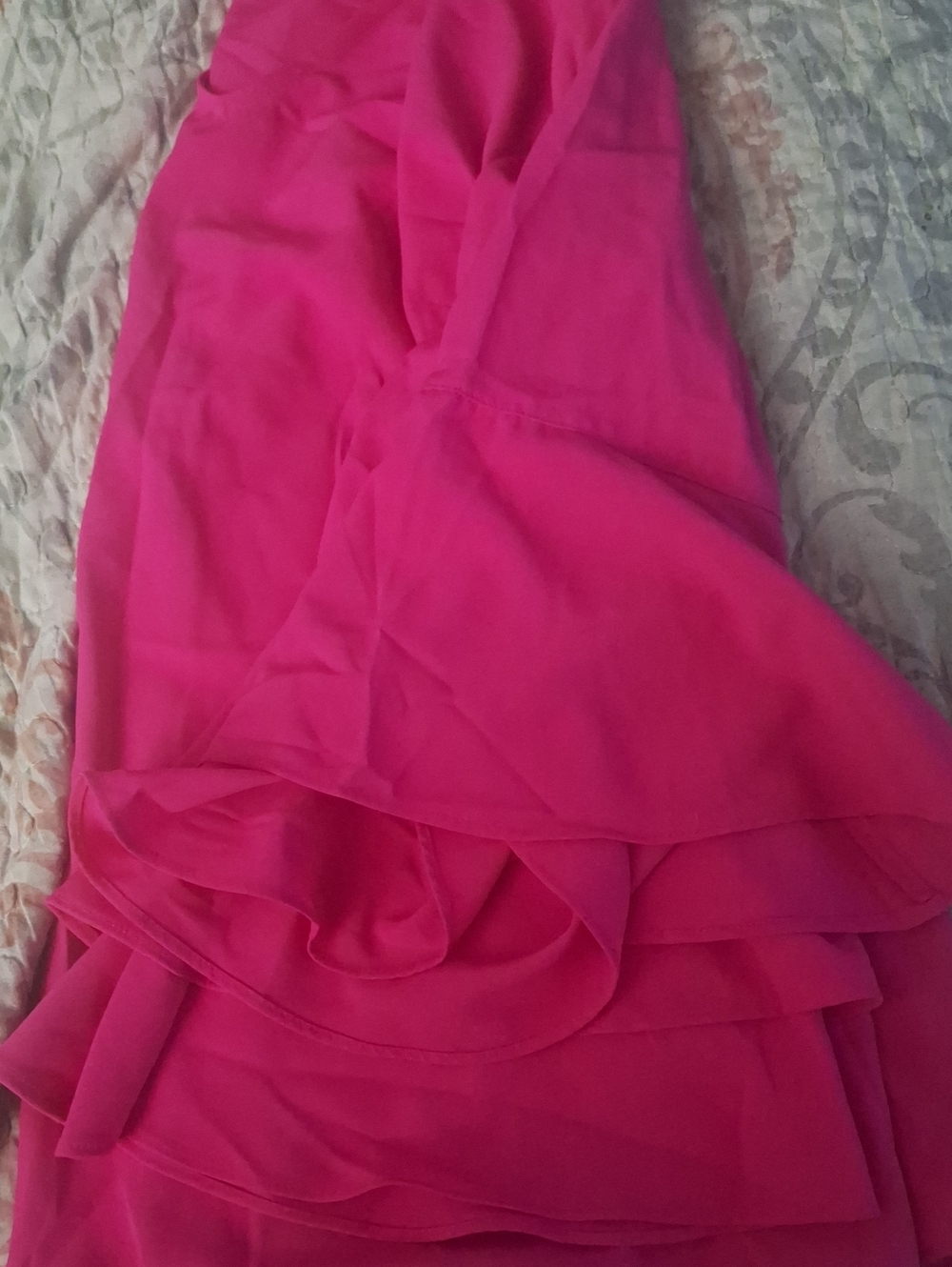 Peter Nygard Vibrant Fuchsia Layered High-Low Skirt
